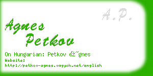 agnes petkov business card